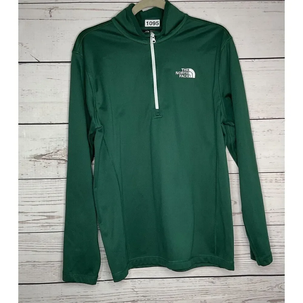 Men’s The North Face Shirt 1/2 Zip Emerald Green Polyester Pullover‎ SZ Medium M